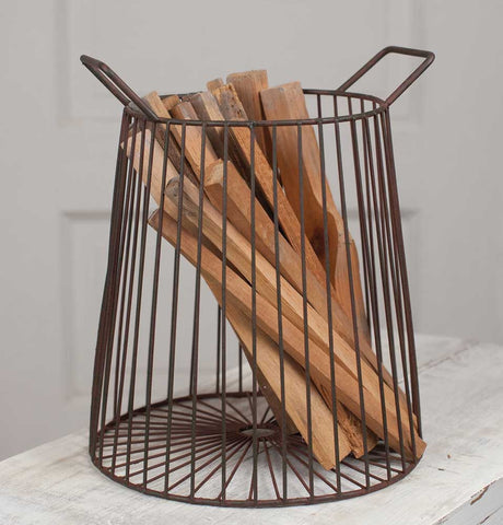 RUSTIC FARMHOUSE METAL BASKET - Avenue of Oaks Decor