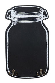 MASON JAR CHALKBOARD WITH HOOKS - Avenue of Oaks Decor