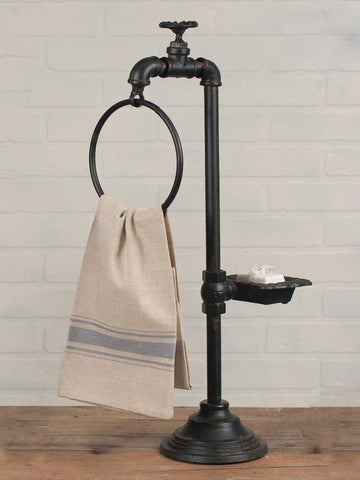 RUSTIC SPIGOT TOWEL AND SOAP HOLDER - Avenue of Oaks Decor