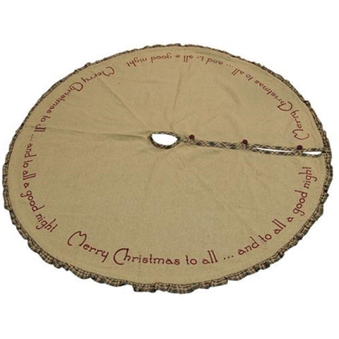 MERRY CHRISTMAS TREE SKIRT, 48 INCHES - Avenue of Oaks Decor