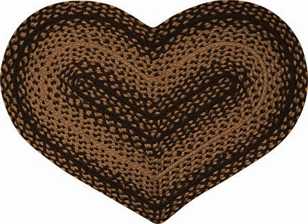 Braided Ebony Heart Rug - Avenue of Oaks Decor