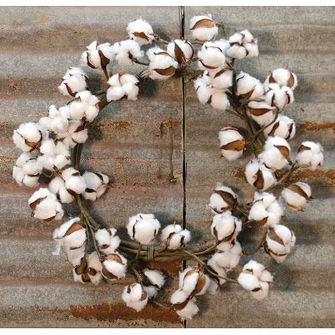 COTTON BLOSSOM WREATH, 22" DIAMETER - Avenue of Oaks Decor