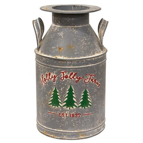 Holly Jolly Christmas Farm Milk Can - Avenue of Oaks Decor
