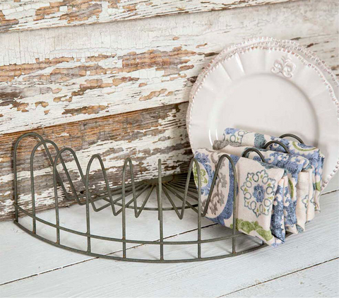 Set of 2 - Half Round Plate Racks - Galvanized Grey - Avenue of Oaks Decor