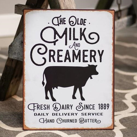 OLDE MILK AND CREAMERY METAL SIGN - Avenue of Oaks Decor