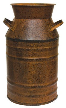 RUSTY MILK CAN, 7 inch - Avenue of Oaks Decor