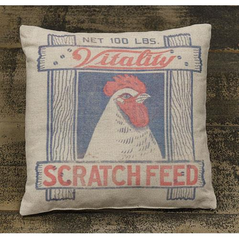 SCRATCH FEED FARMHOUSE ACCENT PILLOW - Avenue of Oaks Decor