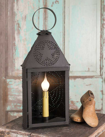 Small Half-Round Lantern with Punched Star - Avenue of Oaks Decor
