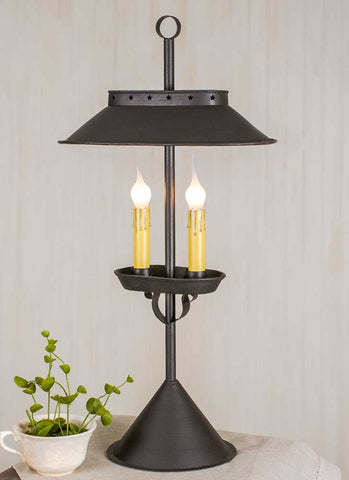 RUSTIC BROWN DOUBLE CANDLE TABLE LIGHT - Avenue of Oaks Decor