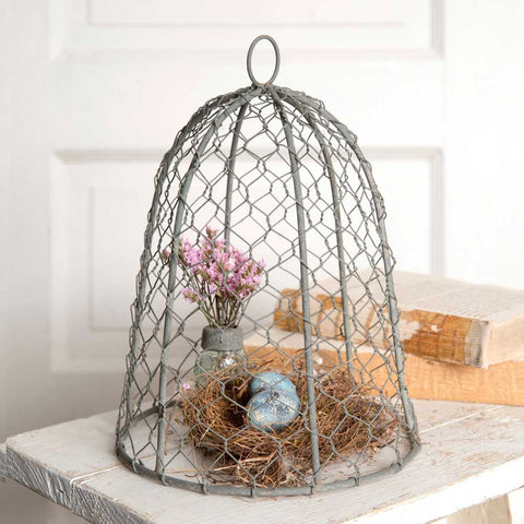 CHICKEN WIRE CLOCHE - Avenue of Oaks Decor