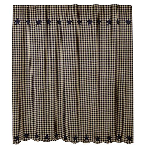 BLACK AND TAN GINGHAM SHOWER CURTAIN - Avenue of Oaks Decor