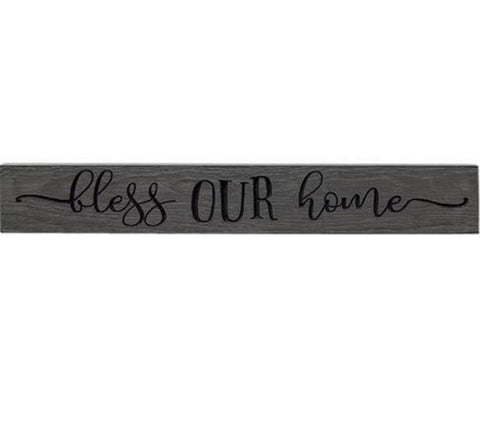 BLESS OUR HOME ENGRAVED WOODEN SIGN - Avenue of Oaks Decor
