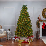 Stone Pine 9ft Christmas Tree, Pre-Lit Clear Lights - Avenue of Oaks Decor