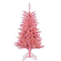4 ft. Pre-Lit Pink Tuscany Tinsel Christmas Tree - Avenue of Oaks Decor