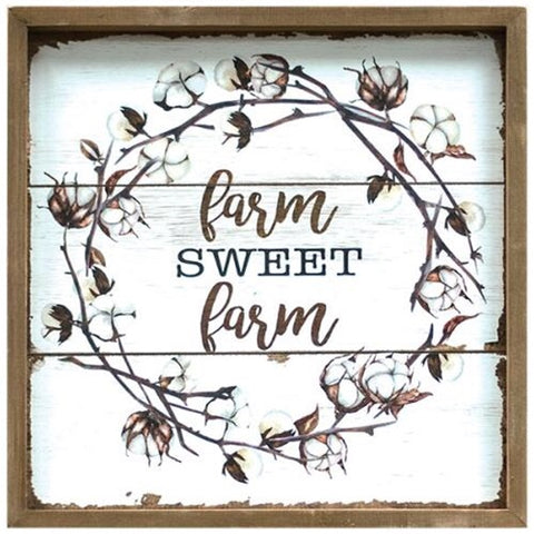 FARM SWEET FARM COTTON SIGN - Avenue of Oaks Decor