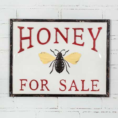 HONEY FOR SALE METAL WALL SIGN - Avenue of Oaks Decor