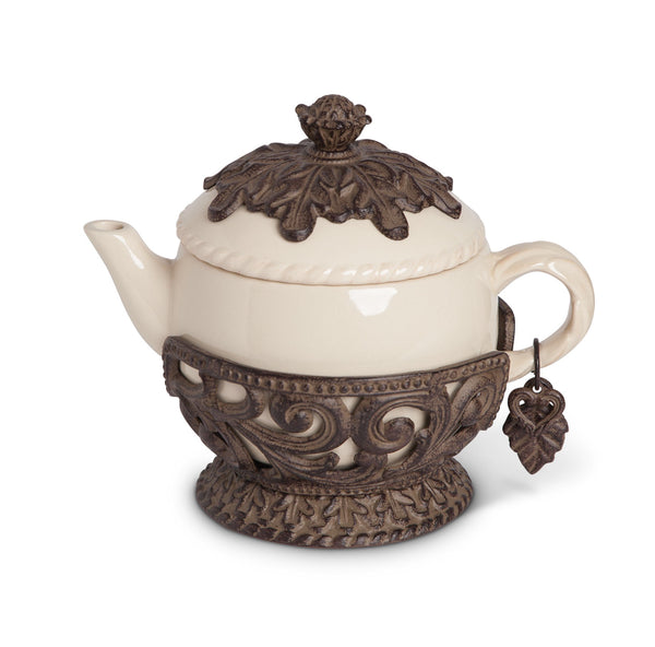 The GG Collection Gracious Goods Acanthus Leaf Teapot 40oz - Avenue of Oaks Decor