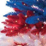 Patriotic American Tree, 7.5 ft., 1040 UL Clear Lights, & 10 Twinkle Lights on Top Section - Avenue of Oaks Decor