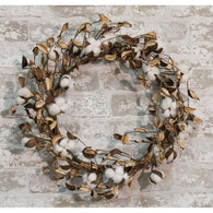 Farmhouse Cotton Wreath with Shells, 20" - Avenue of Oaks Decor