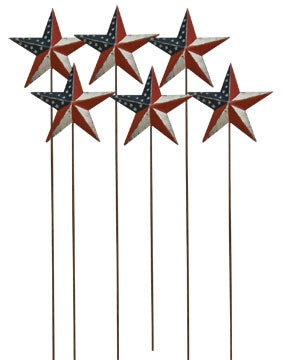 AMERICANA STAR YARD STAKES, SET OF 6 - Avenue of Oaks Decor