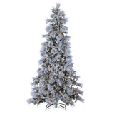 LED Lightly Flocked Snowbell Pine,Twinkling Lights 9 ft. - Avenue of Oaks Decor