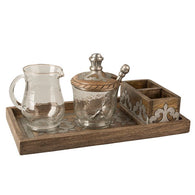 The GG Collection Gracious Goods Wood And Metal Cream And Sugar Set Heritage Collection - Avenue of Oaks Decor