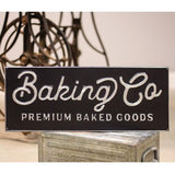 BAKING CO. BLACK AND SILVER METAL SIGN - Avenue of Oaks Decor