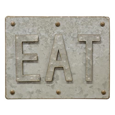 RUSTIC GALVANIZED METAL EAT SIGN - Avenue of Oaks Decor