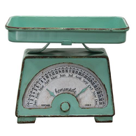 Vintage Scale Calendar in Mint Green with Rust Distressed Edging - Avenue of Oaks Decor