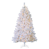 Flocked White PVC Montana Pine 7 ft., 500 UL Clear Lights - Avenue of Oaks Decor