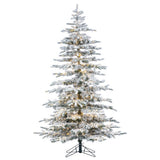 LED Flocked Mountain Pine with Instant Glow Power Pole, 6.5 ft. - Avenue of Oaks Decor