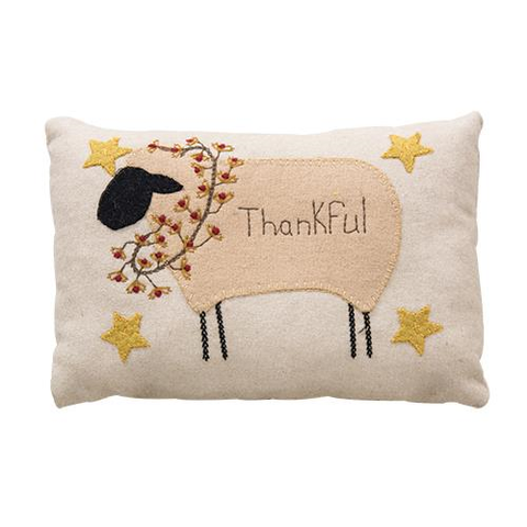 THANKFUL SHEEP FARMHOUSE ACCENT PILLOW - Avenue of Oaks Decor