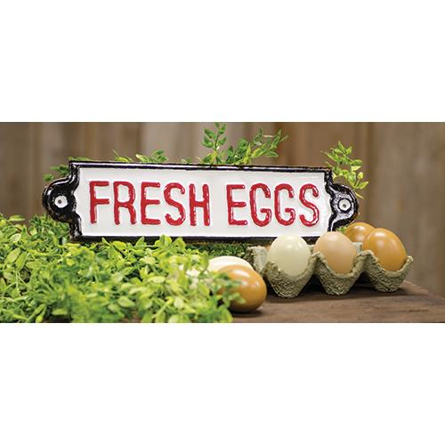 FRESH EGGS Farmhouse Style Metal Plaque - Avenue of Oaks Decor